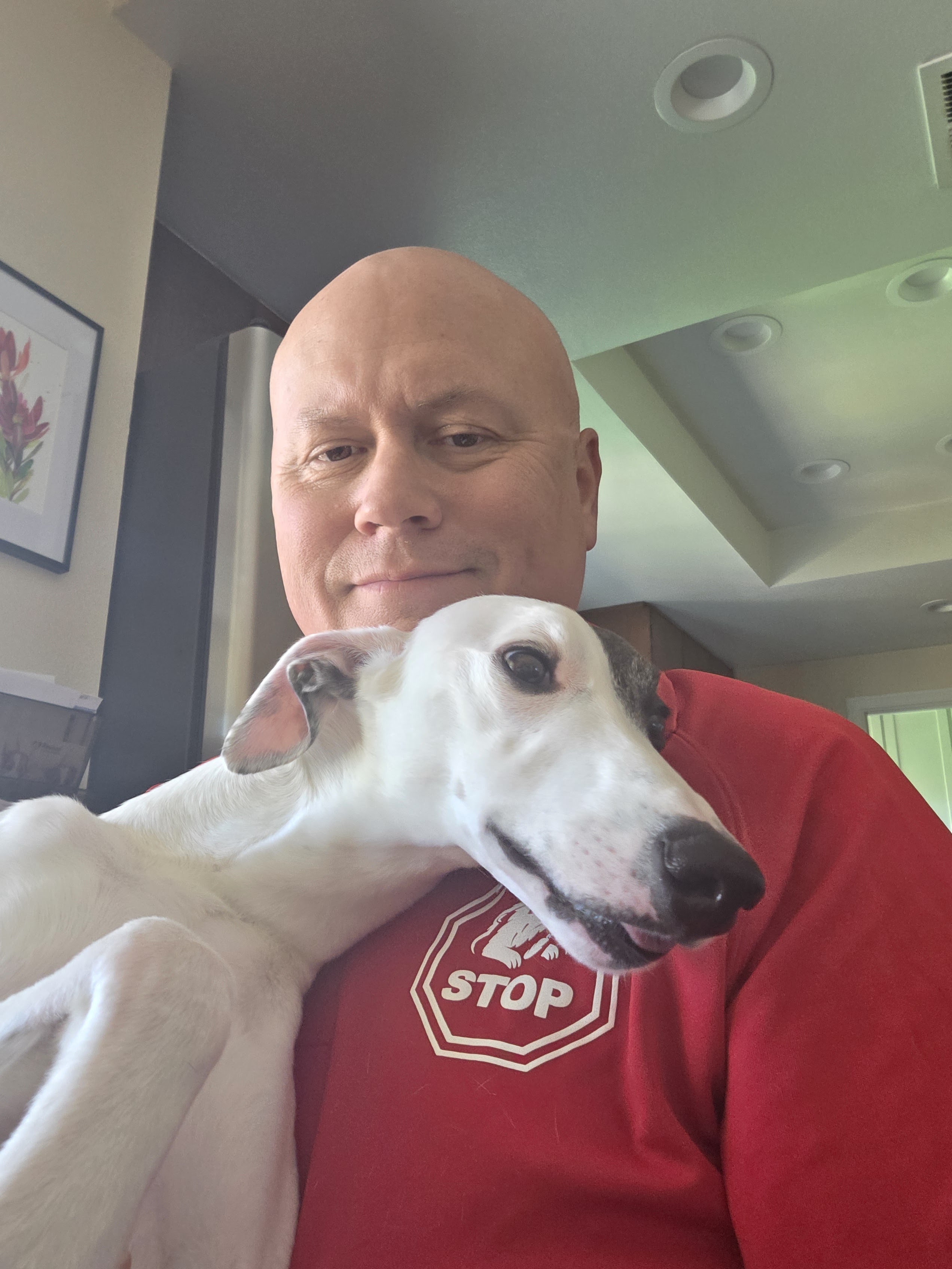 Larry from Gopher Stop with one of his champion Whippets